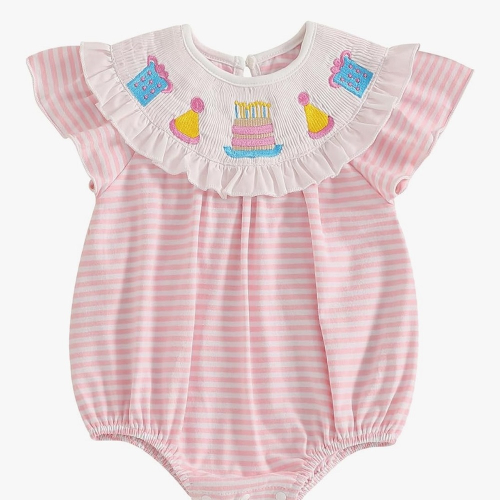 Pink Striped Infant Girl Bubble